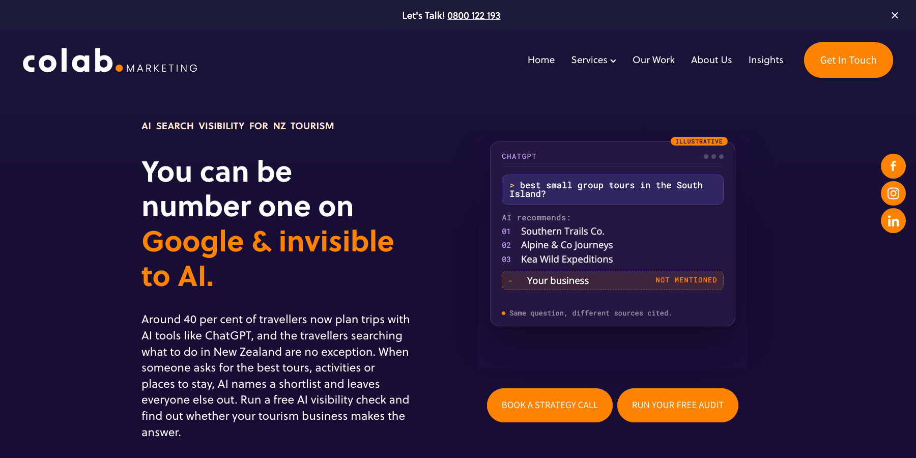 Colab Marketing website using AI SEO Widget
