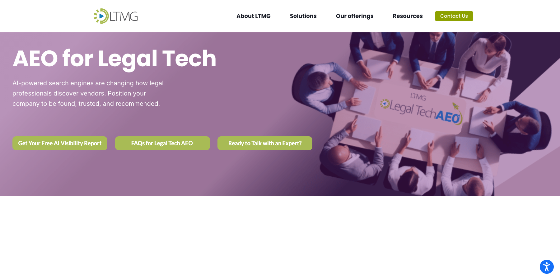 Legal Tech MG website using AI SEO Widget